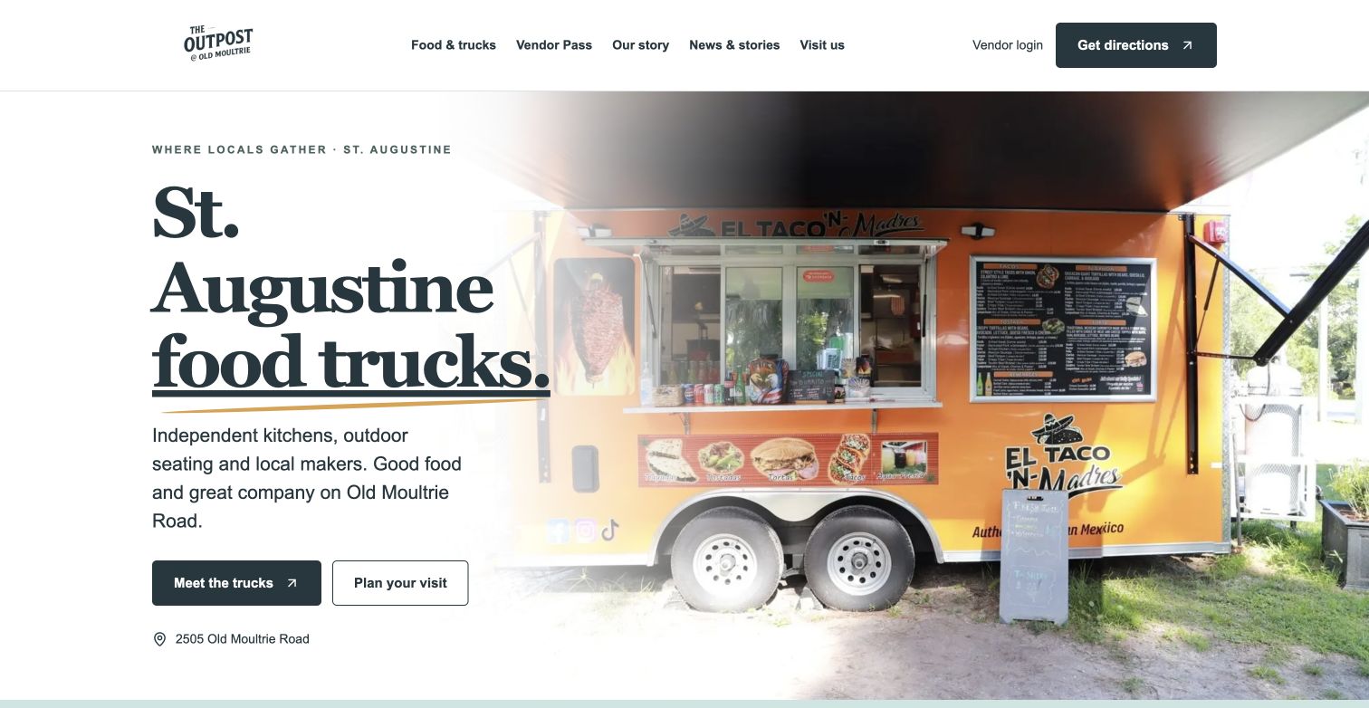Public homepage of The Outpost SJC, captured October 29, 2026